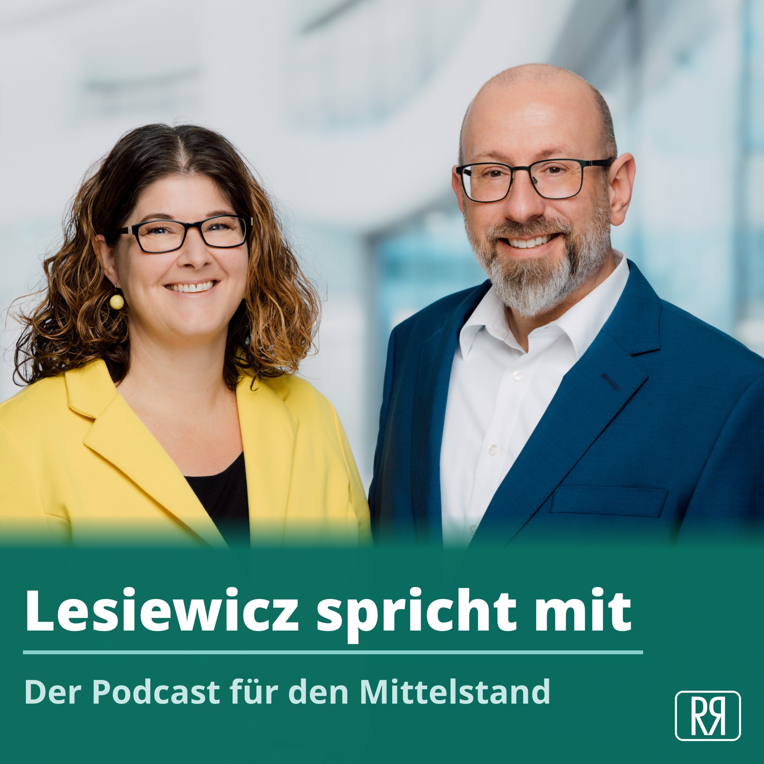 Podcast Cover Rebecca & René von R&R Lesiewicz im Podcast "Lesiewicz spricht mit" für den Mittelstand
